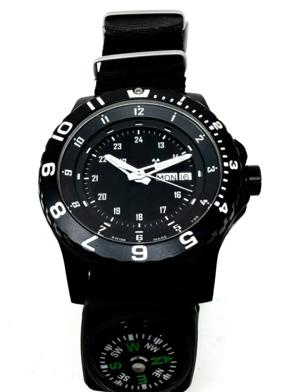 TRASER P6600 Type 6 MIL-G Swiss Military Grade GLow W/Compass Watch 45mm 200M